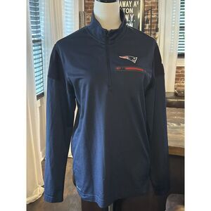 Nike On Field‎ New England Patriots NFL Football Jacket Men Size  M Navy 1/4 Zip